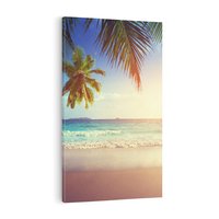 Obraz na płótnie 80x120 - Rajska plaża na Seszelach - Seszele, plaża