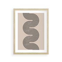 Plakat w ramie 50x70 - Bezgraniczne Odbicia - abstrakcyjne linie, geometria - rama drewno