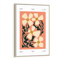 Obraz w ramie 80x120 - Refleksje w roślinnym odbiciu - kwiatowa kompozycja, minimalizm - rama drewno