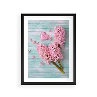 Plakat w ramie 40x50 - Hiacynty w Kwiatowej Kompozycji - hiacynty, kwiaty - rama czarna