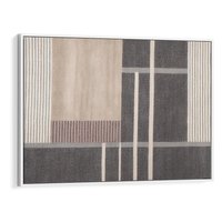 Obraz w ramie 100x70 - Harmonia skradzionych odcieni - symetryczne, geometryczne pasy - rama biała