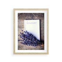 Plakat w ramie 40x50 - Lawendowa Magia - lawenda, fiolet - rama drewno