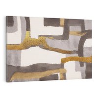 Obraz na płótnie 120x80 - Szaro-złote Wibracje - abstrakcyjne kształty, szerokie linie
