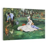 Obraz na płótnie 120x80 - Rodzina Monet w ogrodzie w Argenteuil (1874) Édouard Manet - Reprodukcja - reprodukcja, obraz na płótnie