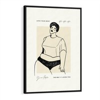 Obraz w ramie 70x100 - Elegancja Kobiecej Formy - nowoczesna sztuka kobieca, plakat - rama czarna