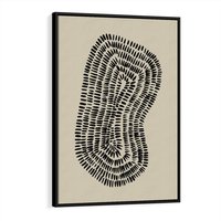 Obraz w ramie 70x100 - Nowoczesne Odbicia Wnętrza - boho plakat, czarne kropki kreski - rama czarna