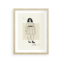 Plakat w ramie 40x50 - Ekspresja Wewnętrznych Emocji - kobieta, samoakceptacja - rama drewno