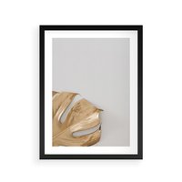 Plakat w ramie 30x40 - Natury Szlachetność - złote, liście - rama czarna