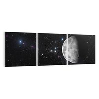 Obraz na płótnie 120x40 - spotkanie z gwiazdami - księżyc, gwiazdy