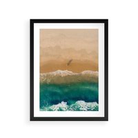Plakat w ramie 50x70 - Nadbrzeżna Harmonia - plaża, morze - rama czarna