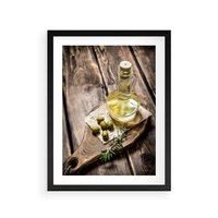 Plakat w ramie 30x40 - Oliwki w restauracji - oliwa, oliwki - rama czarna