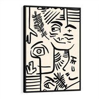 Obraz w ramie 70x100 - Ekspresyjne Odbicia Współczesności - abstrakcyjna grafika, minimalizm - rama czarna