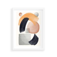 Plakat w ramie 30x40 - Graficzna Kreatywność - abstrakcyjna grafika, plamy - rama biała