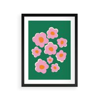 Plakat w ramie 50x70 - Przenikające Refleksje - abstrakcyjny plakat, boho styl - rama czarna