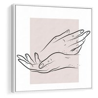 Obraz w ramie 80x80 - Wibracje Nieprzewidywalnych Form - bogo plakat, dłonie - rama biała