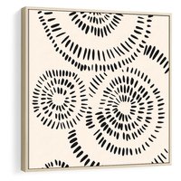 Obraz w ramie 80x80 - Abstrakcyjne Wnętrza - minimalistyczne kształty, odbicia - rama drewno