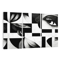 Obraz na płótnie 120x80 - Harmonia świateł i cieni - abstrakcja czarno biała, geometria