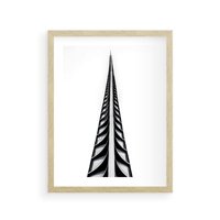 Plakat w ramie 30x40 - Majestatyczna Architektura - wysoki, strzelisty wieżowiec - rama drewno