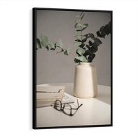 Obraz w ramie 50x70 - Eukaliptusowe liście w okularach - liście, eukaliptus - rama czarna