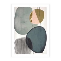 Plakat bez ramy 50x70 - Przenikające Formy Duszy - abstrakcyjny obraz, geometryczne obłe formy