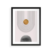Plakat w ramie 30x40 - Geometryczny Blask - nowoczesna grafika, geometria - rama czarna