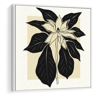 Obraz w ramie 50x50 - Melancholia przerywanych linii - wiaty, typografia - rama biała