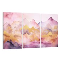 Obraz na płótnie 120x80 - Pastelowe Wzgórza - pastelowe, różowe góry