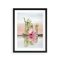 Plakat w ramie 50x70 - Harmonia i relaks - spa, bambus - rama czarna