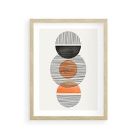 Plakat w ramie 50x70 - Geometryczna Abstrakcja - abstrakcja, nowoczesny obraz - rama drewno