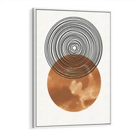 Obraz w ramie 70x100 - Taniec Okręgów - boho obraz, geometria - rama biała