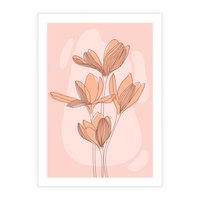 Plakat bez ramy 30x40 - Przenikające Kształty - minimalistyczny plakat, pudrowe kwiaty