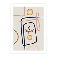 Plakat bez ramy 40x50 - Manifestacje Dziwności - abstrakcja w stylu picasso, beżowe tło