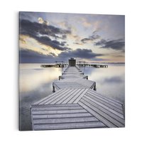 Obraz na płótnie 50x50 - Spokój nad Jeziorem - pomost, jezioro