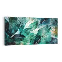 Obraz na płótnie 120x60 - Zieleń Tropików - tropikalne zielone liście palmy, monstera
