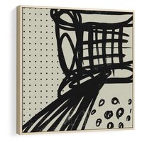 Obraz w ramie 50x50 - Złudne Kontemplacje - abstrakcyjna mroczna kompozycja, nieregularne - rama drewno