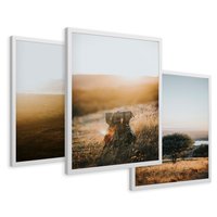 Zestaw obrazy w ramie 30x40 galeria - Plecak, podróż - rama biała