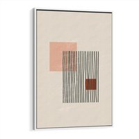 Obraz w ramie 80x120 - Przenikające Formy - nowoczesna sztuka, minimalizm - rama biała