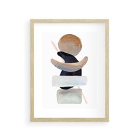 Plakat w ramie 30x40 - Rozkwitające Nowe Wymyślności - abstrakcja, akwarelowe plamy - rama drewno