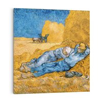 Obraz na płótnie 50x50 - "The Siesta " (1890) Vincent van Gogh - Reprodukcja - reprodukcja, obraz na płótnie