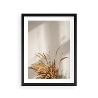Plakat w ramie 40x50 - mpresyjne układy traw - boho, trawy - rama czarna