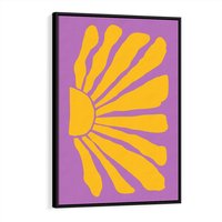 Obraz w ramie 50x70 - Podróżne Kontury - abstrakcyjny plakat, intensywne różowe tło - rama czarna