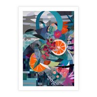 Plakat bez ramy 30x40 - Migocące Widoki Harmonii - abstrakcyjny obraz, jak picasso