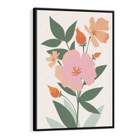 Obraz w ramie 70x100 - Kwiatowe Nastroje - kwiat, sztuka nowoczesna - rama czarna