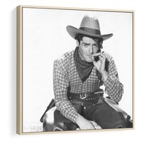 Obraz w ramie 80x80 - Dziki Zachód - retro zdjęcie, czarno białe - rama drewno