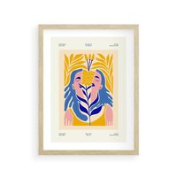 Plakat w ramie 40x50 - Roztopione Granice - nowoczesna sztuka, abstrakcja - rama drewno