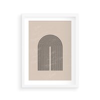 Plakat w ramie 40x50 - Migocące Echa - abstrakcyjne linie, geometria - rama biała