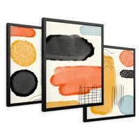 Zestaw obrazy w ramie 50x70 galeria - Abstrakcja, plamy, akwarela - rama czarna