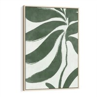 Obraz w ramie 70x100 - Zieleń Wewnętrznego Spokoju - zielony plakat, roślinne inspiracje - rama drewno