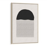 Obraz w ramie 80x120 - Wewnętrzne Widzenia - abstrakcyjna kompozycja, półkole - rama drewno