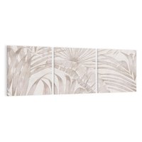 Obraz na płótnie 90x30 - Odsłonięte liściowe wspomnienia - monochromatyczne, kolory sepii
